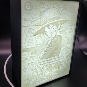 One Piece Luffy Manga Red OP-13-118 Lithophane Lightbox 7x5.5x2 inches
